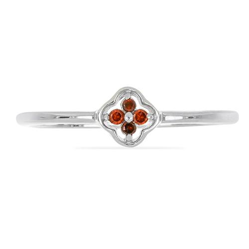 BUY RED DIAMOND DOUBLE CUT GEMSTONE RING IN STERLING SILVER